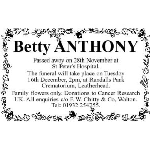 Photo of ANTHONY Betty