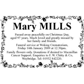 Photo of MILLS Mary
