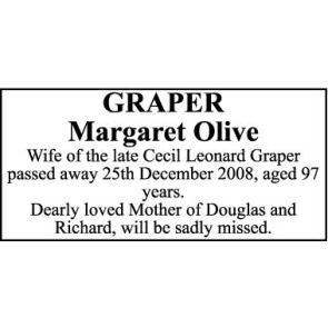 Photo of MARGARET OLIVE GRAPER