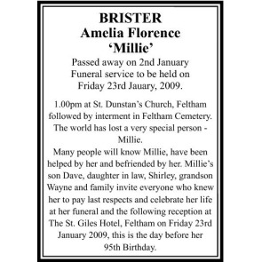 Photo of AMELIA FLORENCE BRISTER