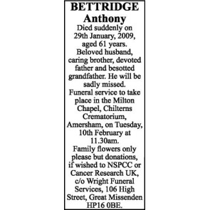 Photo of ANTHONY BETTRIDGE