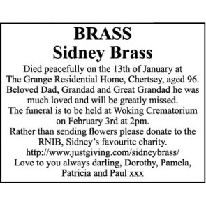Notice Gallery for SIDNEY BRASS