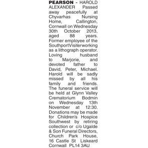 Photo of HAROLD ALEXANDER Pearson