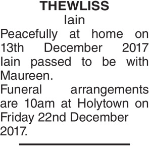 Notice Gallery for IAIN THEWLISS