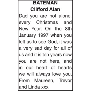 Notice Gallery for Clifford Alan BATEMAN