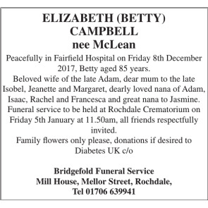 Photo of ELIZABETH (BETTY) CAMPBELL