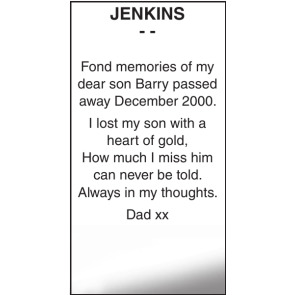 Notice Gallery for BARRY JENKINS