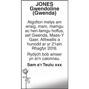 Notice Gallery for Gwendoline JONES