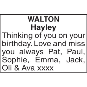Photo of WALTON Hayley