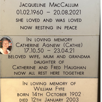 Photo for notice CATHERINE AGNEW (NÉE HAUGHAN)