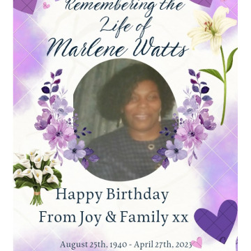 Notice Gallery for Marlene Doreen WATTS