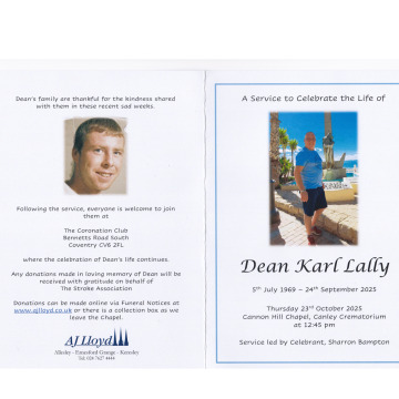 Notice Gallery for Dean Karl LALLY