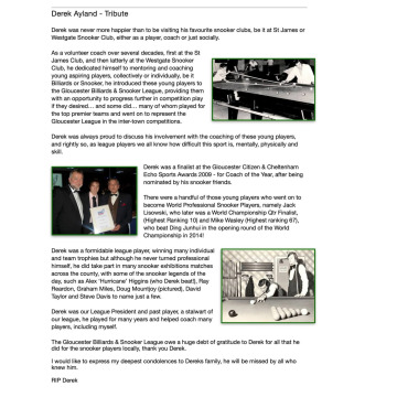 Notice Gallery for Derek Arthur AYLAND