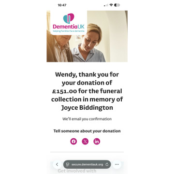 Notice Gallery for Joyce BIDDINGTON